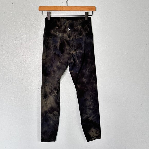 Lululemon Align Diamond Dye Pant Leggings Black Green 6 - Picture 4 of 5